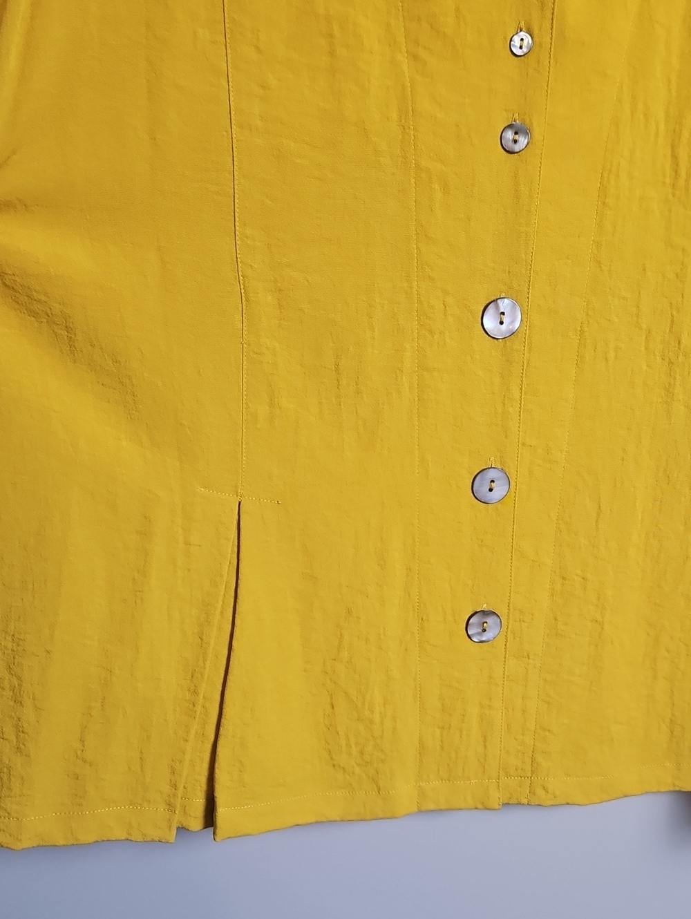 Ali Miles 3/4 Sleeve Statement Button Shirt/Jacket: Color- Mustard: Size-2X - Picture 10 of 16